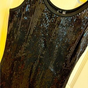Black sequin tank top
